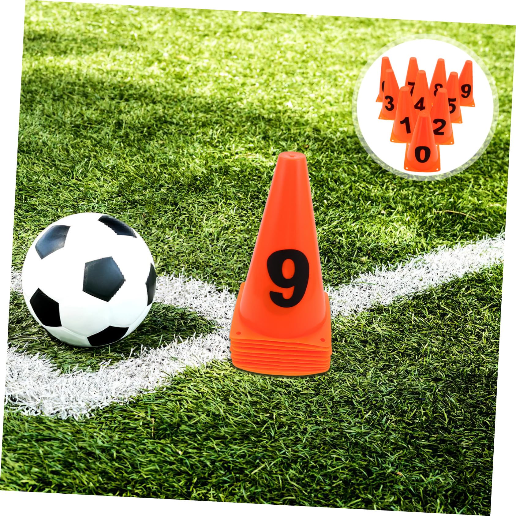 10 Piezas Conjunto Conos Numerados Entrenamiento de Fútbol Conos Pequeños de Agilidad Resistentes y Portátiles Marcadores Deportivos para Prácticas de Baloncesto y Fútbol Diseño