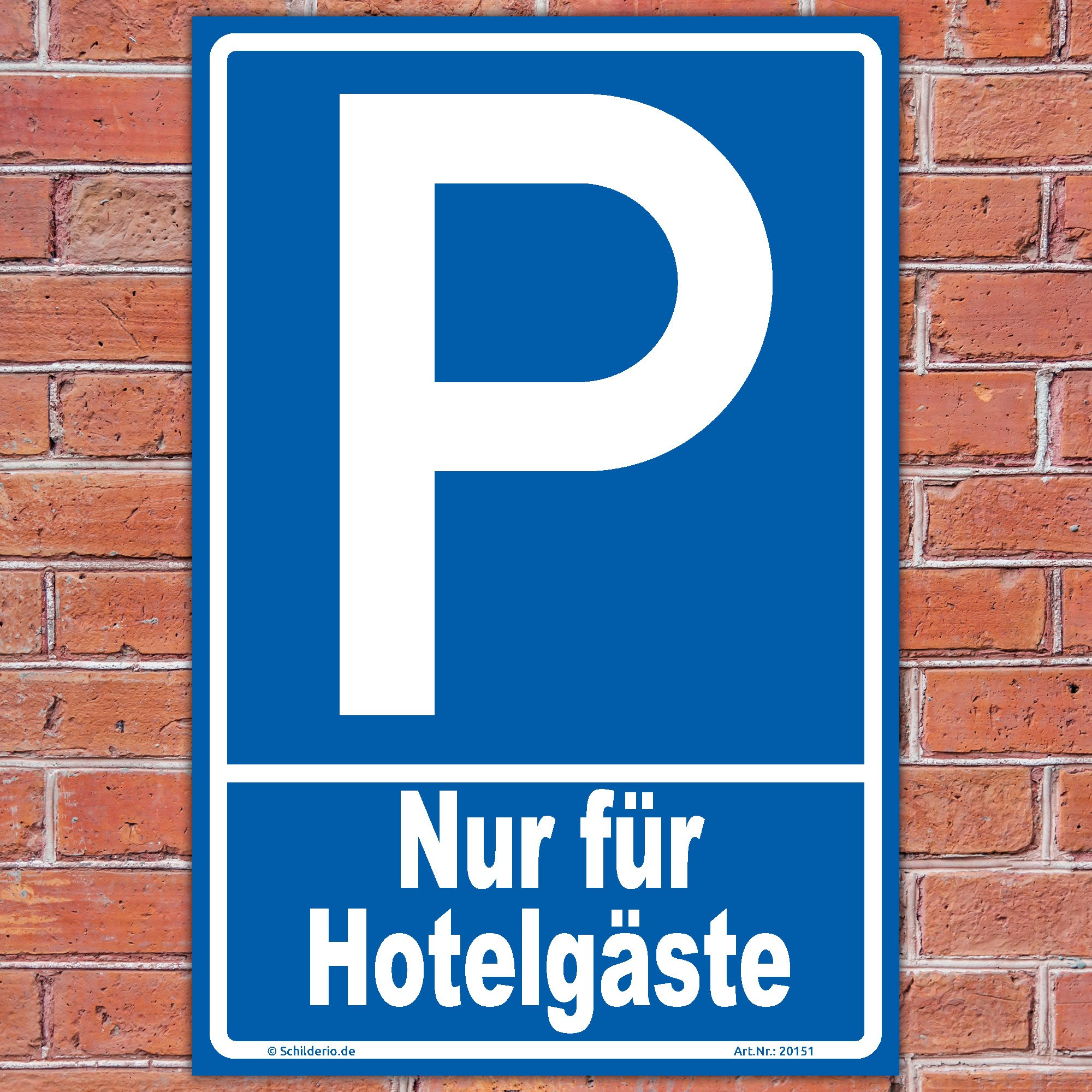 Schild "Parken - Nur für Hotelgäste" Hinweisschild 600x400 mm hochkant, stabile Aluminiumverbundplatte 3mm stark - inkl. 4 Eckbohrungen