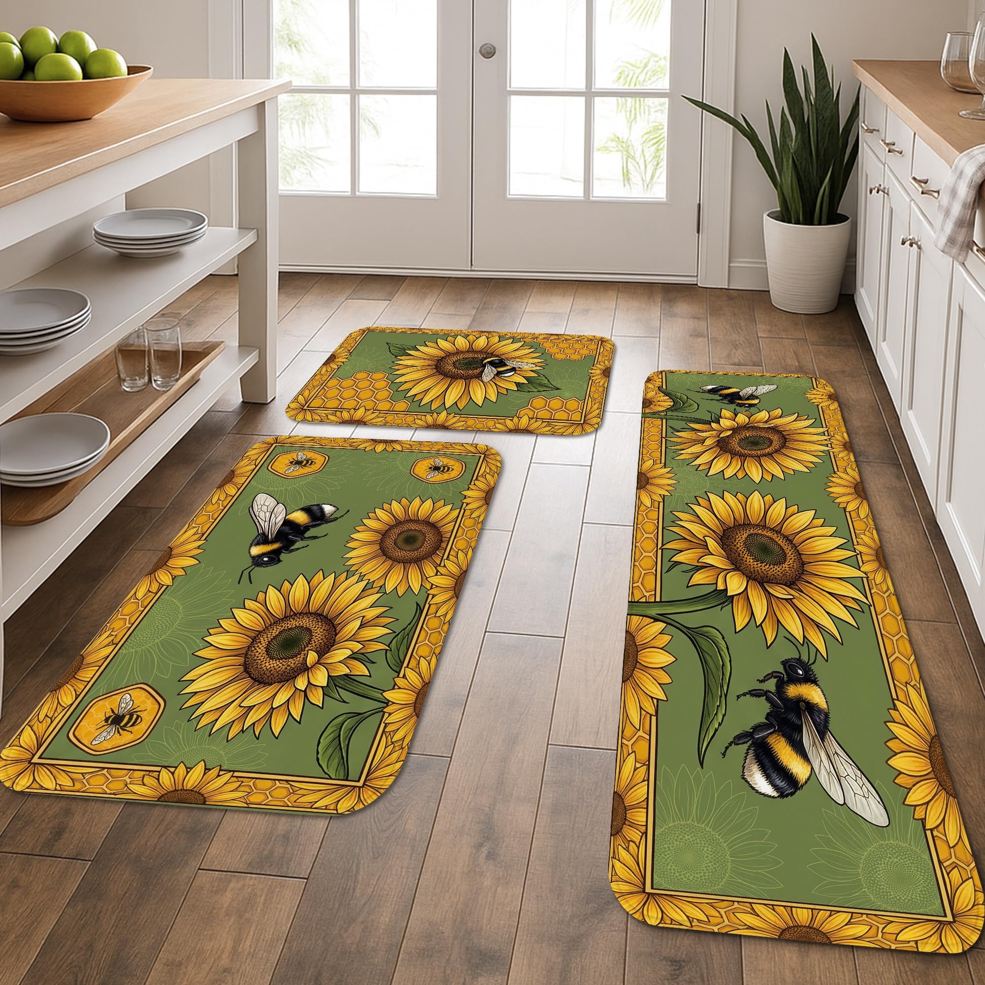 Tapis doux pour cuisine evier buanderie tapis de sol tournesol