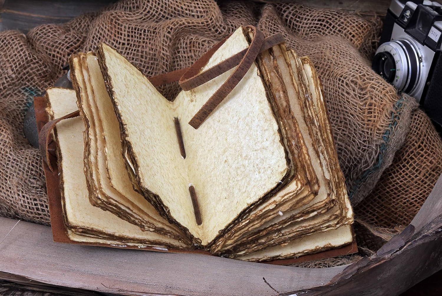 Handmade Vintage Leather Journal for Men & Women – 13 x 10 Inch Refillable Travel Diary, Antique Deckle Edge Paper, Rustic Writing Notebook for Sketching, Poetry, or Gift (Vintage Brown, 6 x 4 Inch) - Image 4