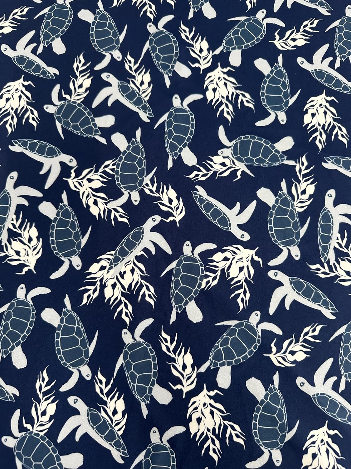 Turtle Print Premium Nylon Spandex Fabric - Ultra-Soft & Stretchy 4-Way Stretch Fabric by The Yard - Perfect for Activewear and Swimsuit Fabric, and More -1 Yard - 58 Inch Width (Blue)