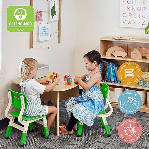 Miniatura 27 de ECR4Kids Silla ajustable para aula, asientos flexibles, color azul, paquete de 2 Azul,Verde (Grassy