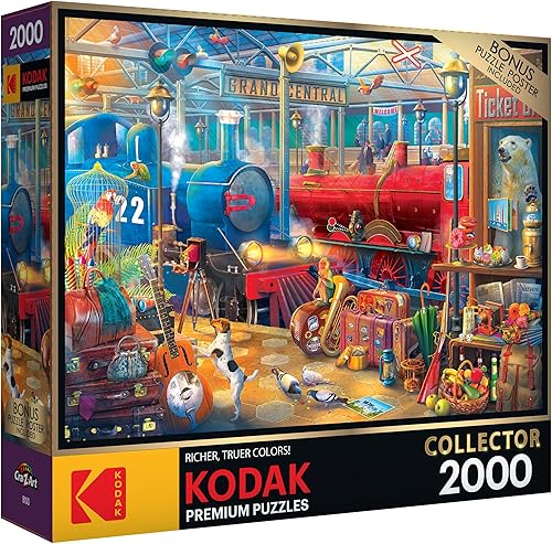 Miniatura 2 de RoseArt - Kodak Premium Collector - Estación de tren - Rompecabezas de 2000 piezas para adultos
