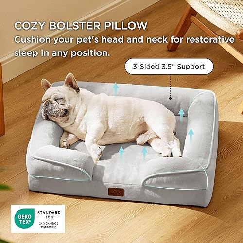 Vista 171 de Bedsure - Cama ortopédica mediana para perros, sofá cama impermeable para perros medianos, espuma de soporte con funda extraíble y lavable, forro