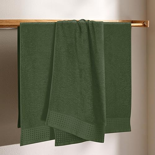 Vista 74 de GLAMBURG Juego de 6 toallas de 100% algodón ultra suave, contiene 2 toallas de baño de 28 x 55 pulgadas, 2 toallas de mano de 16 x 24 pulgadas y 2