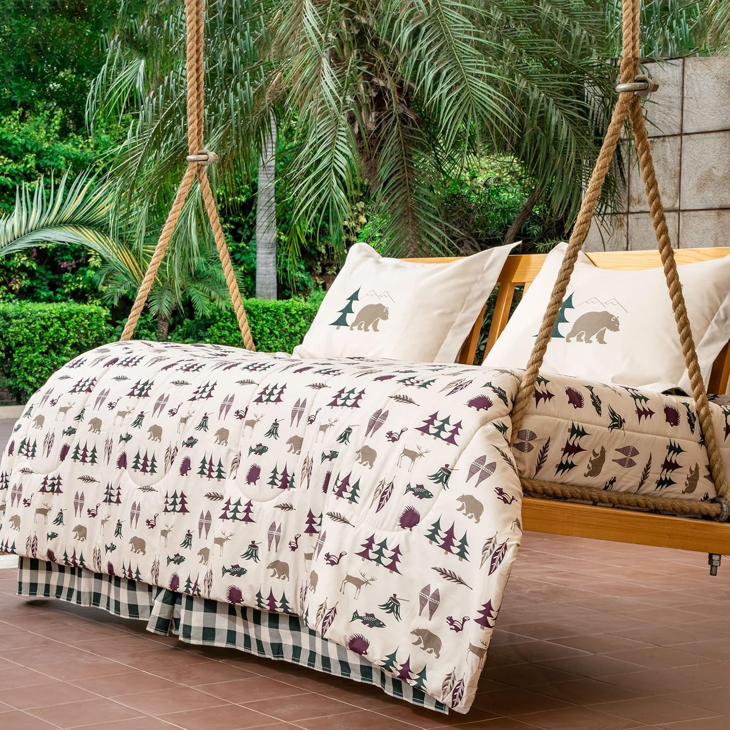 VISI-ONE Northern Exposure Daybed Set Polycotton Yarn | Luxury Hotel 5 - Piece Daybed Sets Collection Farmhouse Day Bedding Sets