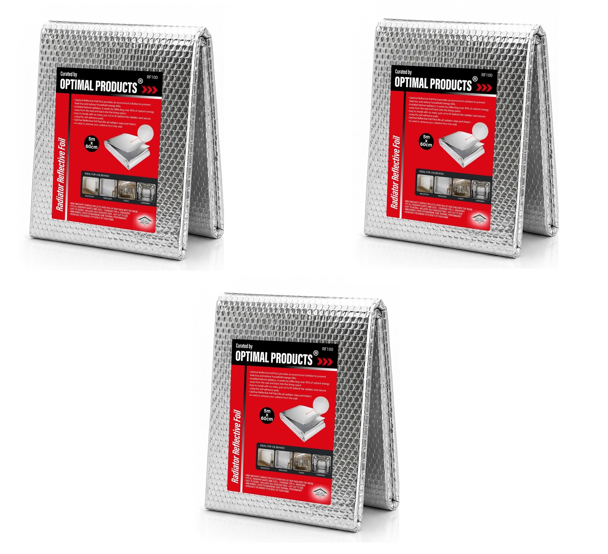 Radiator Foil Reflector Roll 15m x 60cm – Heat Reflective Radiator Foil Panels and Insulation Sheet – Radiator Reflector Foil for Behind Radiators – Thermal Radiator Insulation Includes Sticky Pads