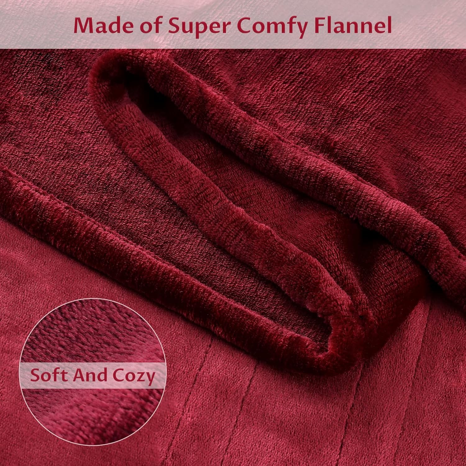 Close-up of the soft flannel material of the Reaks Heated Blanket