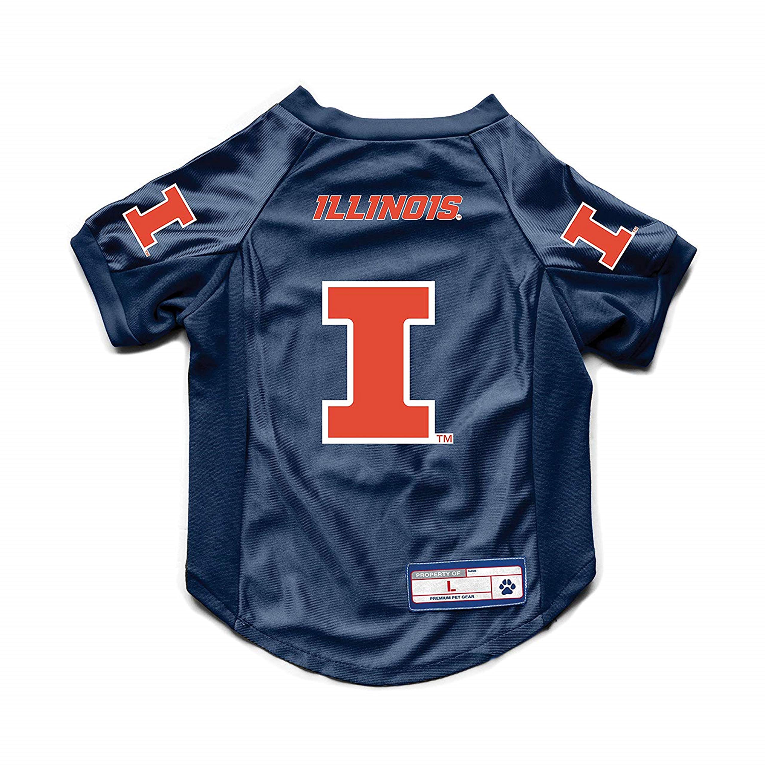 Littlearth Unisex-Adult NCAA Illinois Illini Stretch Pet Jersey, Team Color 3 Counts, 3 pack 