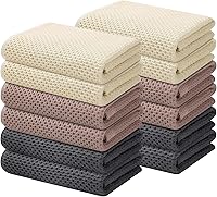 Vista 83 de Kitinjoy - Paños de cocina de 100 % algodón, tela de tejido gofrado, paño de limpieza ultrasuave, absorbente y de secado rápido.