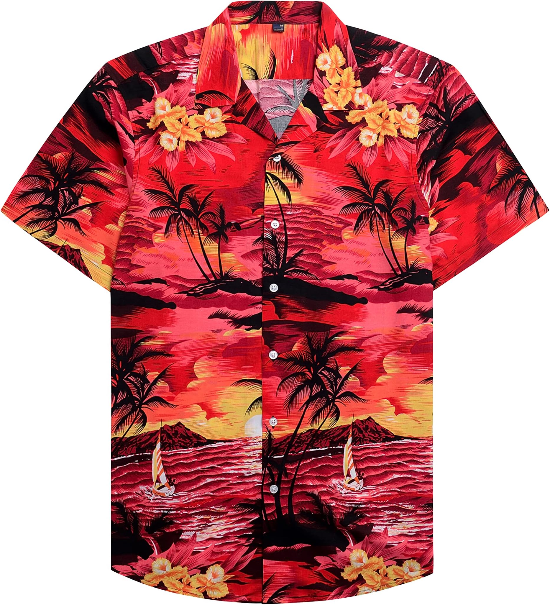 siliteelonMens Hawaiian Shirt Funky Beach Casual Men's Short Sleeve Summer Aloha Shirts