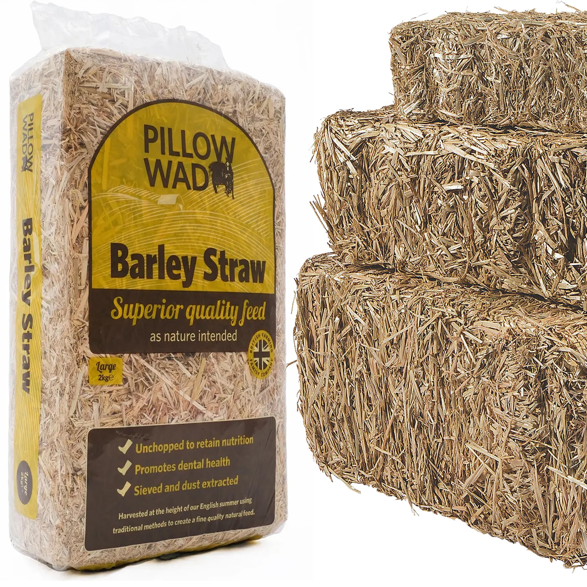 STORM TRADING GROUP Barley Straw Bedding Unchopped Soft Animal Bedding For Chickens, Rabbits & Tortoise (2KG (1 Bag))