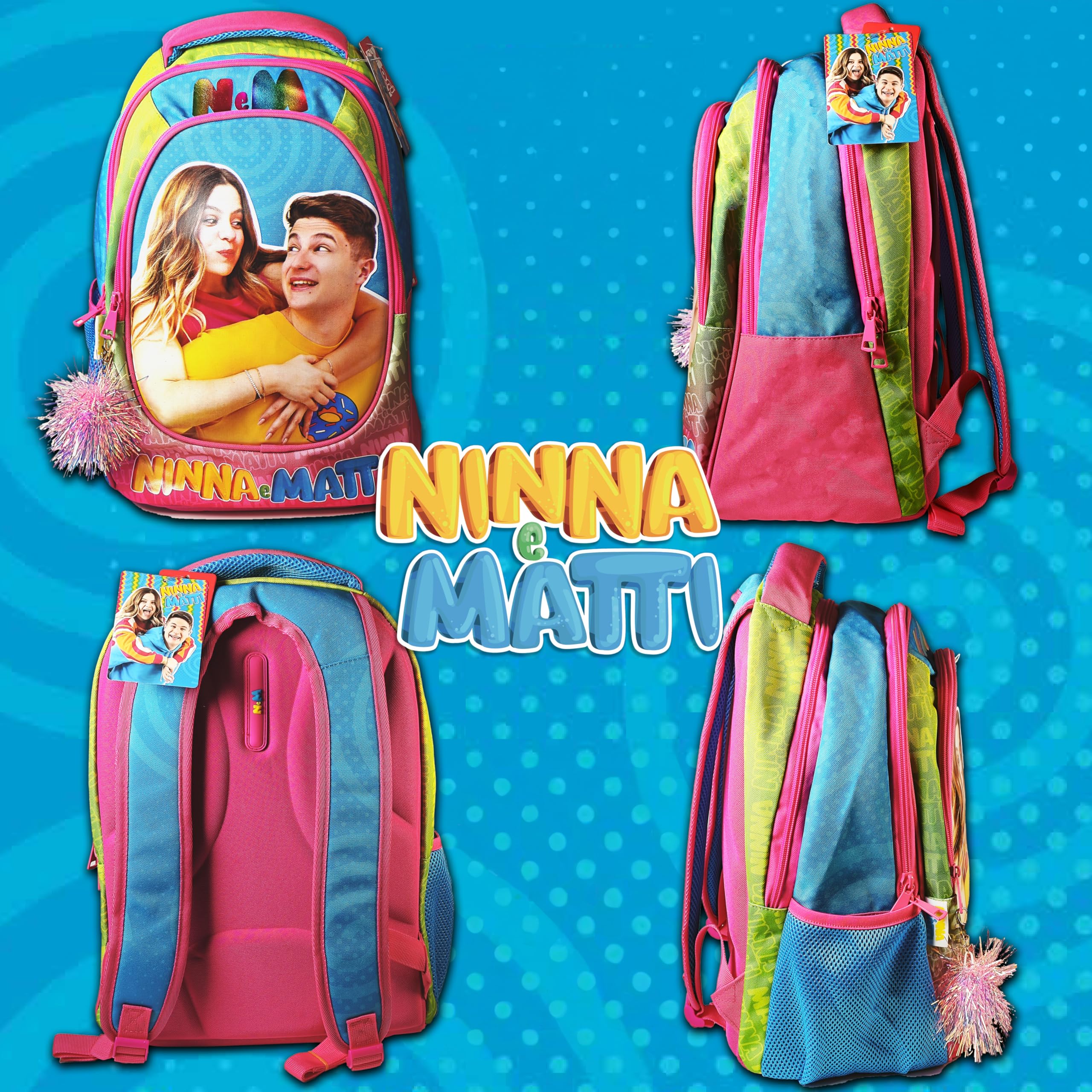 NINNA e MATTI Zaino Grande per Bambini Scuola Elementare, Linea Scuola 2025-2026, 32 x 21 x 42 cm