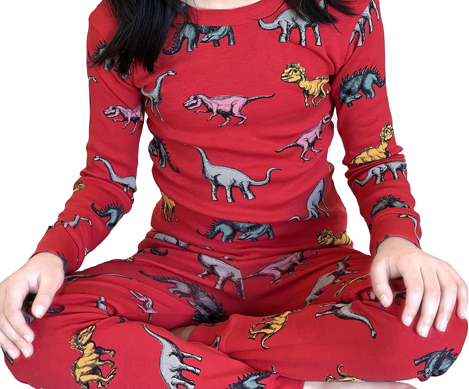 12M-5Y Kids Toddlers Girls Boys Baby 100% Cotton Dinosaur Snug Fit Sleepwear Pajamas 2 Pcs Pjs Set - Image 3