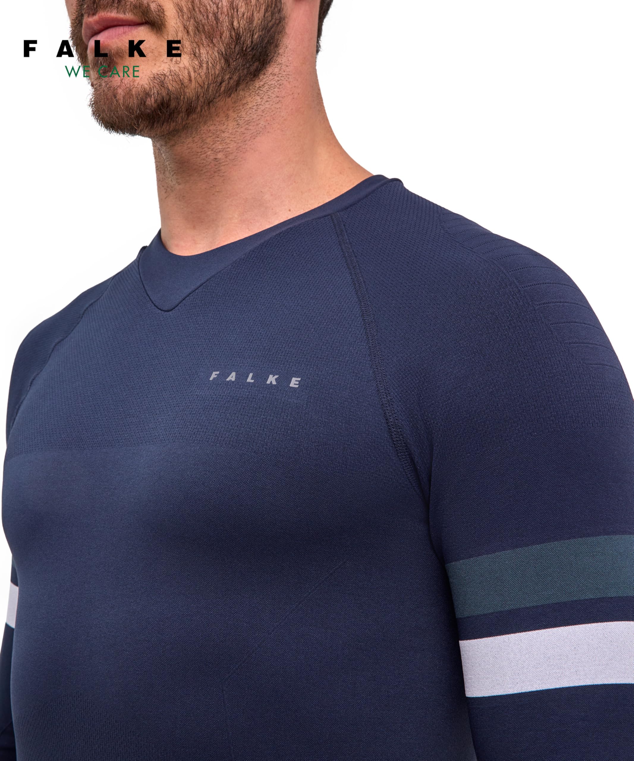 FALKE Mężczyźni Warstwa podstawowa (góra) Maximum Warm Trend Round Neck M L/s Sh materiał funkcyjny szybkoschnące termoaktywne 1 Sztuka, Niebieski Space Blue 6116, M