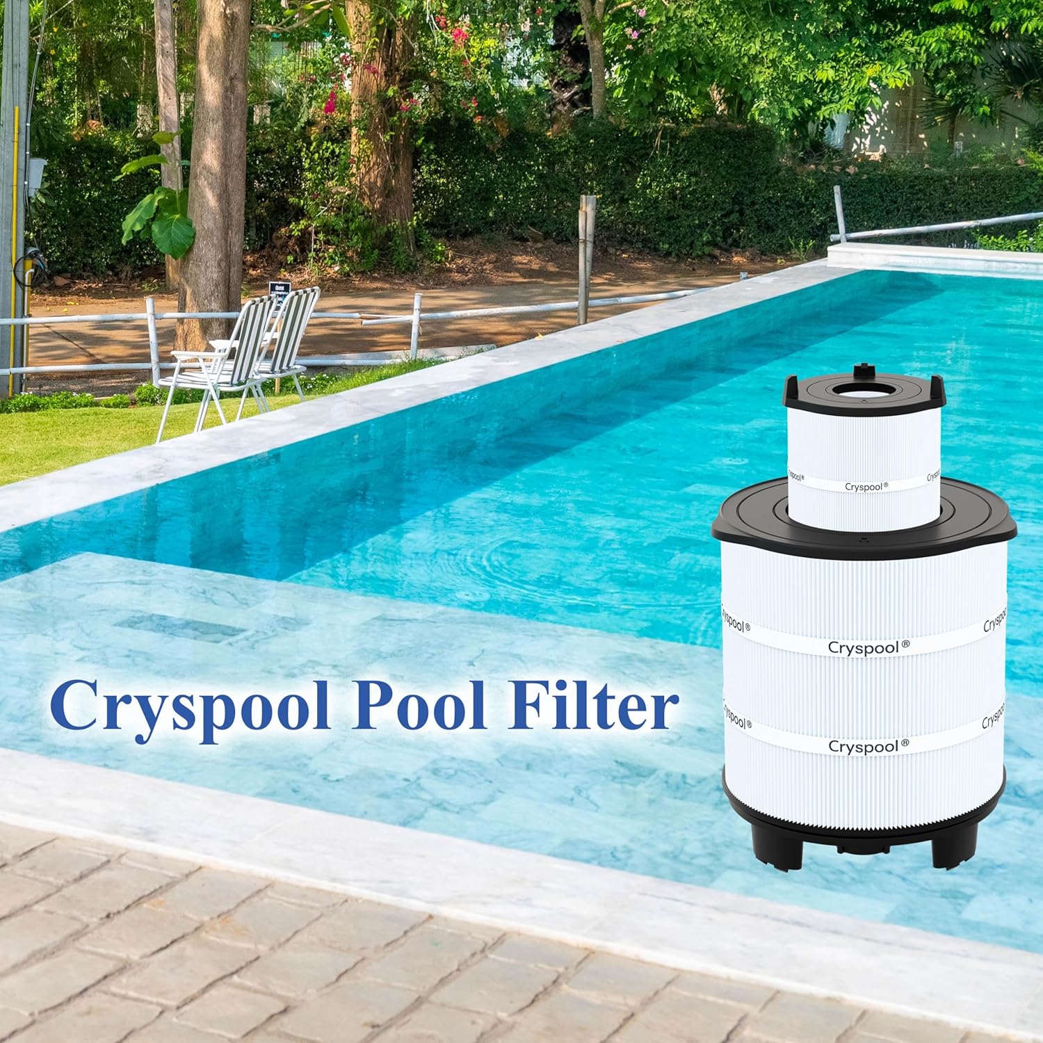 Cryspool CP-S7M120 Inner&Outer Filter Compatible with System 3 S7M120, 25021-0200S & 25022-0201S, SR300, 300 Sq. Ft Pool Filter Cartridge, 1 Set