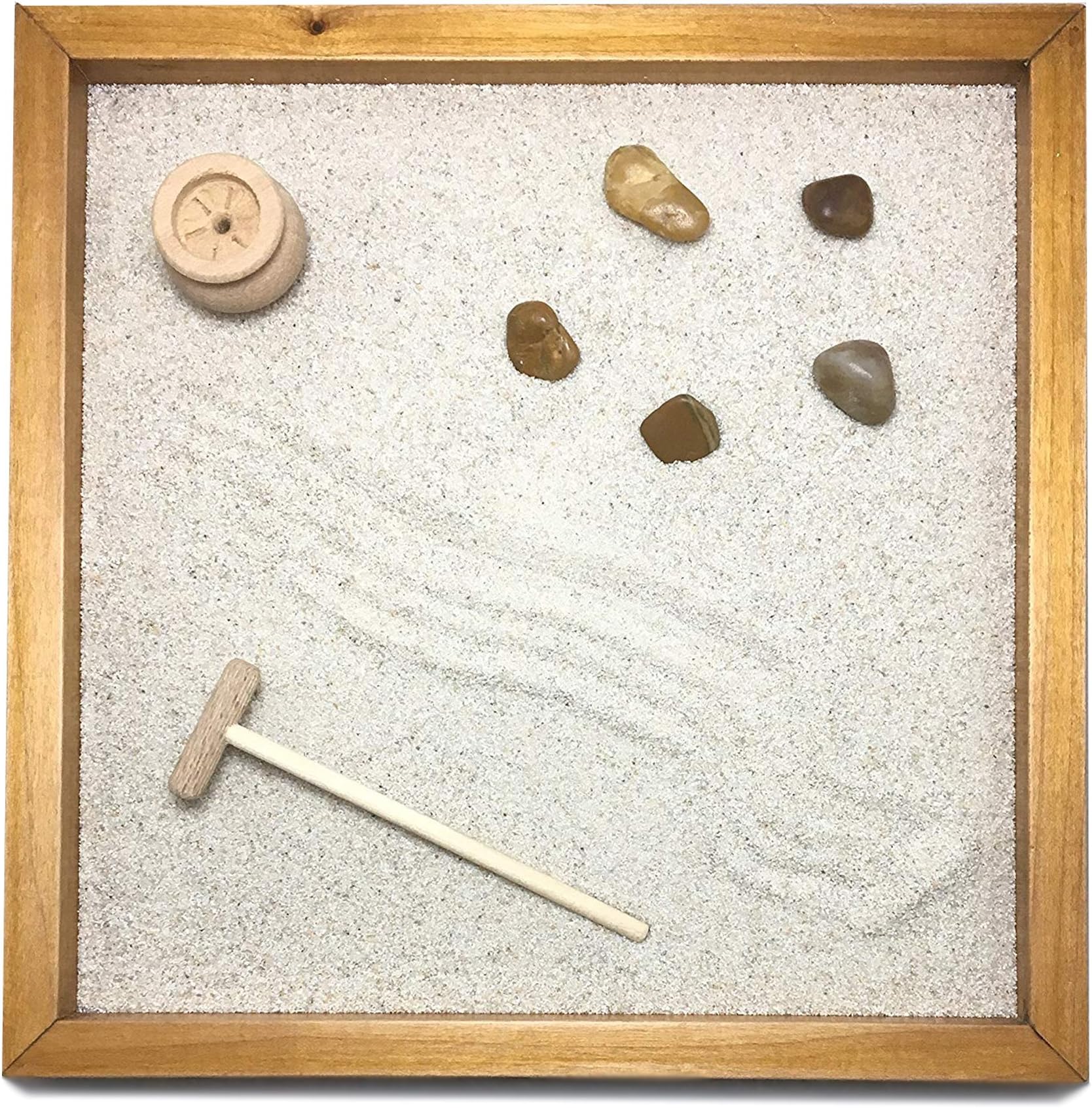 LaNotebook ZEN GARDEN TABLE 25x25 2 cm solid wood American CHERRY handmade - Quality Product