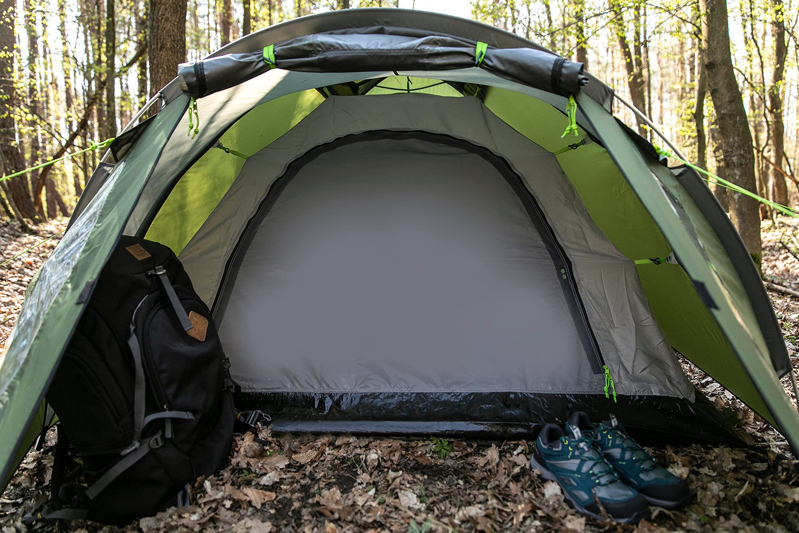 peme Leśny namiot kopułowy, wodoodporny namiot kempingowy dla 2-3 osób, lekki namiot rodzinny, na trekking, kemping, wędrówki i festiwale na świeżym powietrzu, z 2 wejściami