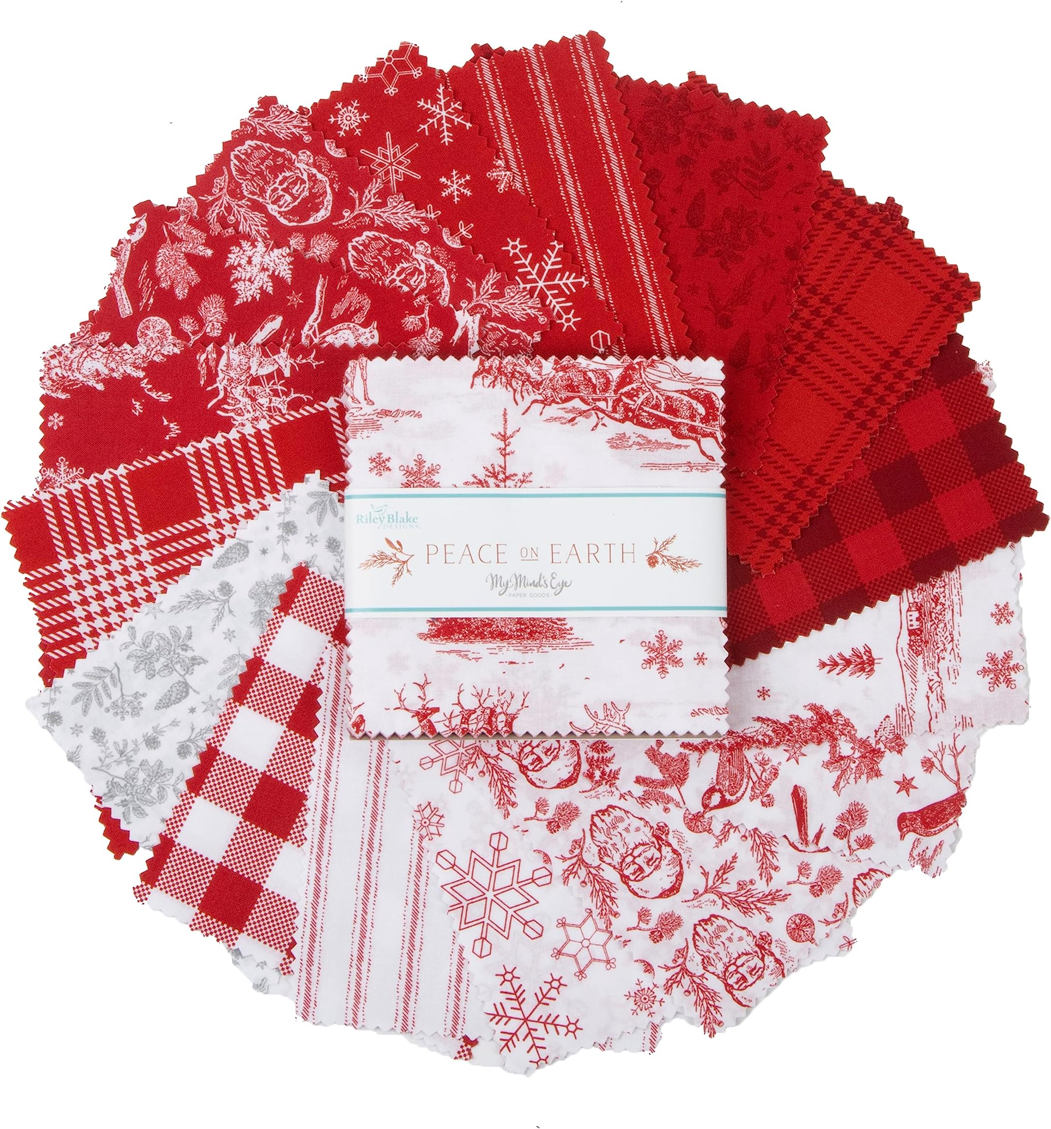 My Mind's Eye Peace on Earth 5" Stacker 42 5-inch Squares Charm Pack Riley Blake Designs 5-13450-42