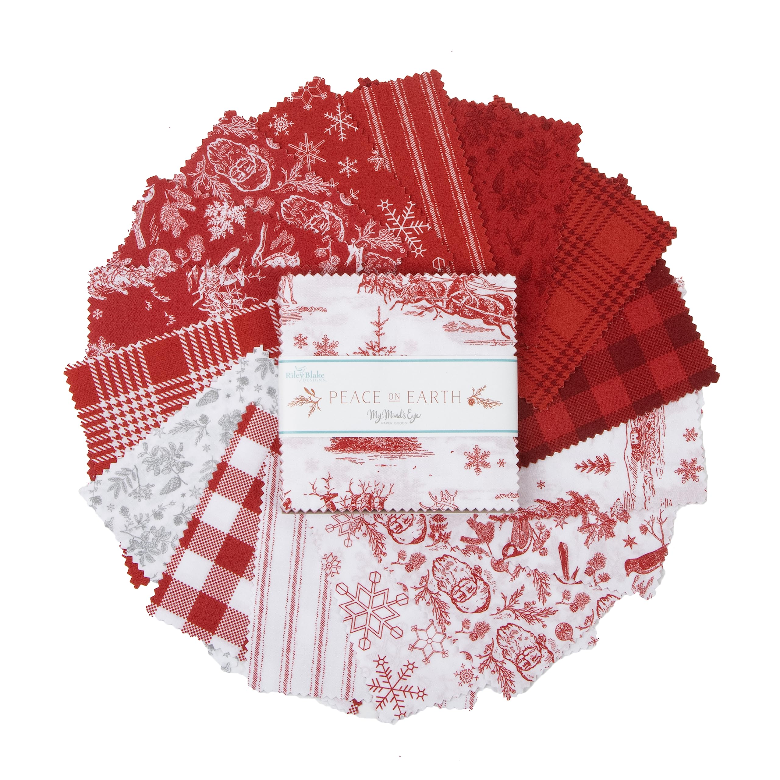 My Mind's Eye Peace on Earth 5" Stacker 42 5-inch Squares Charm Pack Riley Blake Designs 5-13450-42