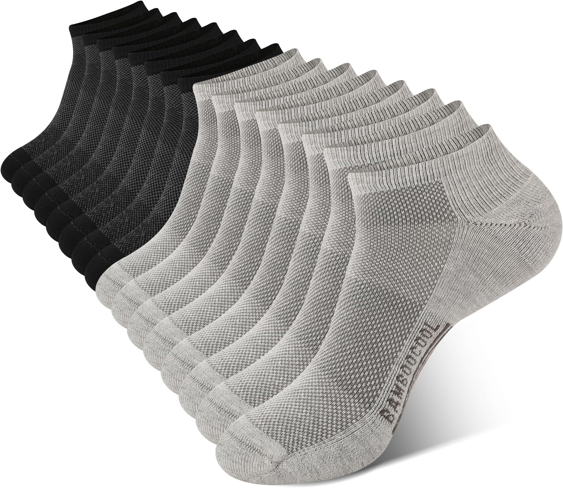 - Men's Athletic Ankle Socks Moisture Wicking, Anti-Odor Breathable Running Mesh Socks Arch Support, 8 Pack