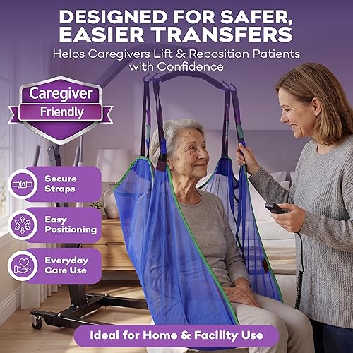 Miniatura 5 de ProHeal Eslinga universal de malla de cuerpo completo con apertura de cómoda, mediano, 50.5 x 39 pulgadas, eslingas de poliéster para ascensores