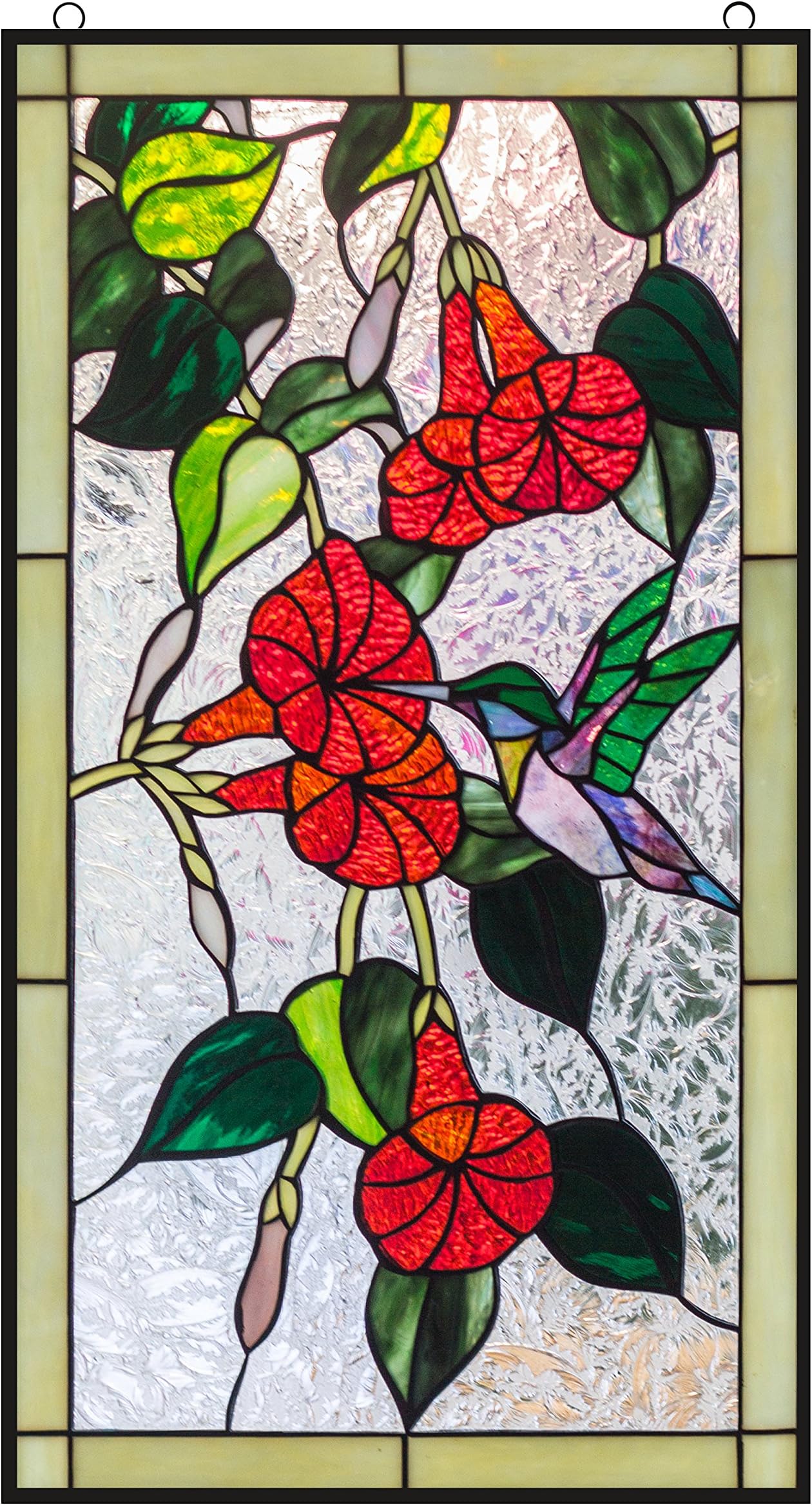 Mexicolour Humming Bird Stained Glass Leaded Tiffany Style Garden Home Window Panel Handcrafted Sun Catcher