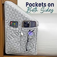 Vista 4 de Almohada de cuña triangular para espacio de cabecero (0-8 pulgadas), llena el espacio entre el colchón y la cabecera, relleno de huecos de cama