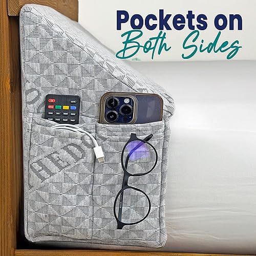 Miniatura 9 de Almohada triangular de cuña para espacio de cabecero (0-8 pulgadas), llena el espacio entre el colchón y el cabecero, relleno de huecos de cama