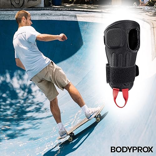 Miniatura 7 de BODYPROX Muñequeras de impacto (1 par) para snowboard, patinaje y patinaje, protector de muñeca de protección deportiva