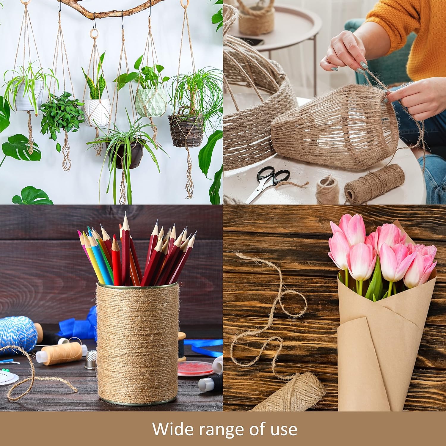 D.RECT 10 m Jute Twine – Pack of 12 | Natural Brown Jute Cord | Packing Cord Gift Ribbon Craft Cord Decorative Cord | 1.2 mm Thickness | for: Packaging, DIY Arts & Crafts, Floristry, Decoration,