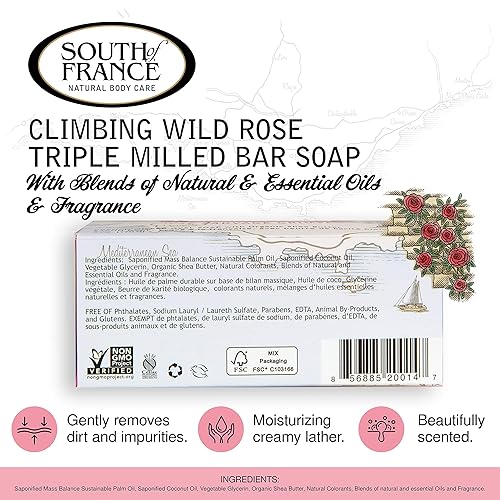 Miniatura 3 de Climbing Wild Rose Clean Bar Jabón de South of France Clean Body Care  Jabón francés triple molido con manteca de karité orgánica  aceites