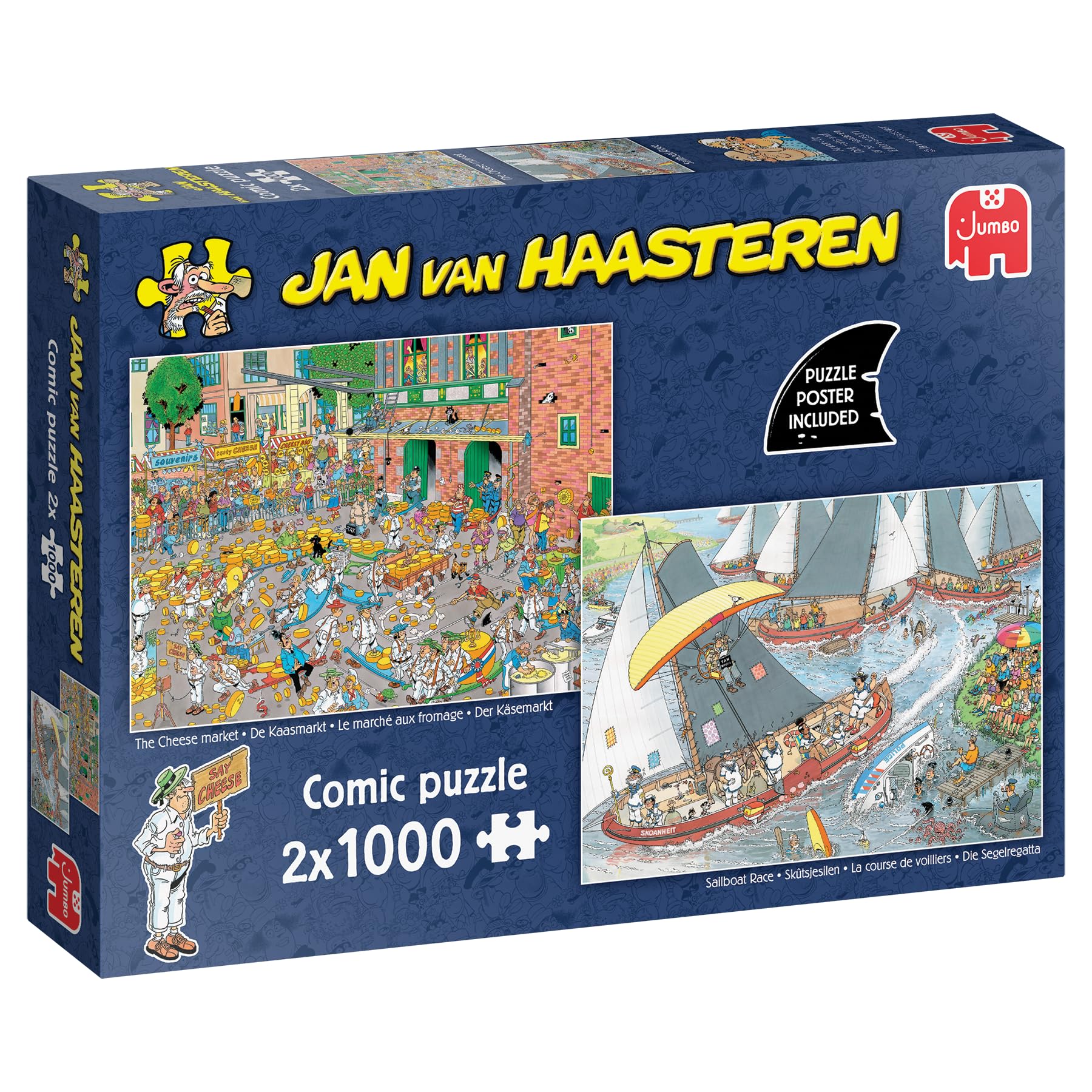 The Cheese Market & The Sailing Regatta (Jan Van Haasteren) Jigsaw Puzzle (2 x 1000-Piece)