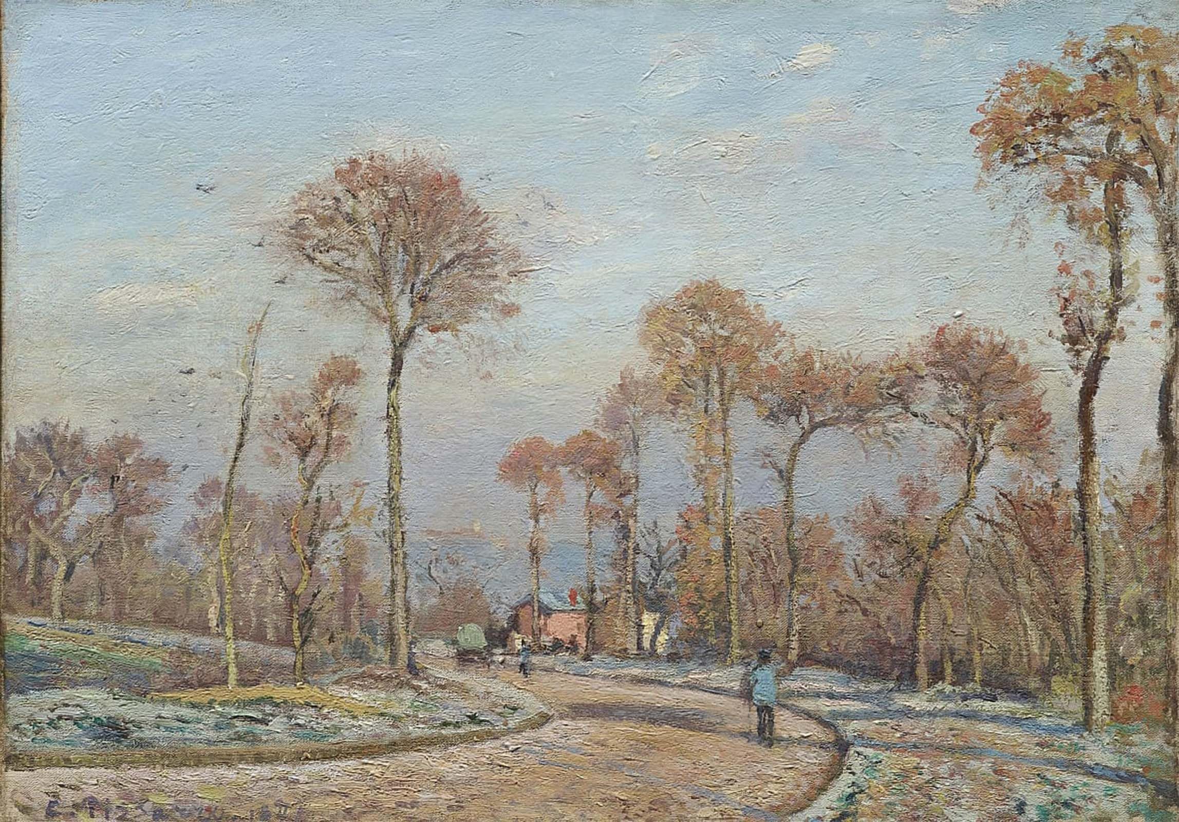 POSTERIIk Famous Modern Artwork Art Mural the Road to Versailles by Camille Jacob Pissarro Oil Paintings Pictures for Home Decor 60x90cm
