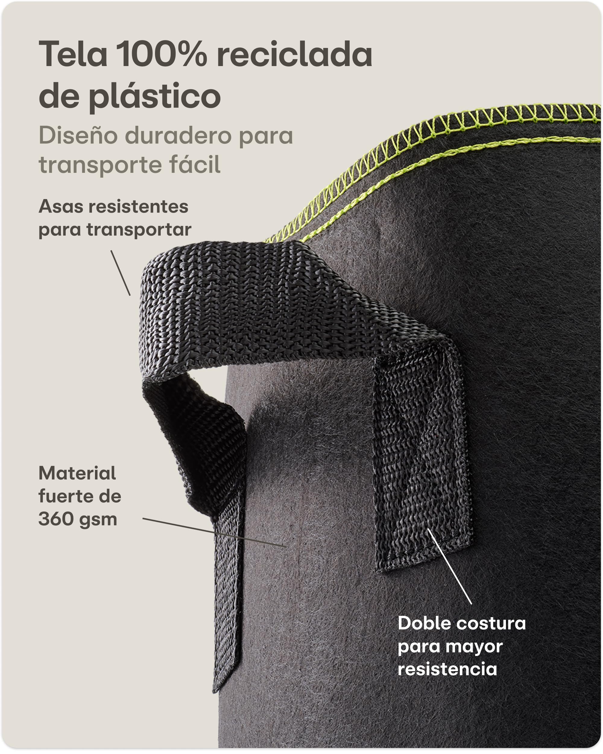 Praknu 5 Bolsas de Cultivo para Plantas 30L - Bolsas para Plantar de Tela no Tejida con Etiquetas y Asas - Maceta Geotextil para Plantas, Verduras y Hortalizas — view 5