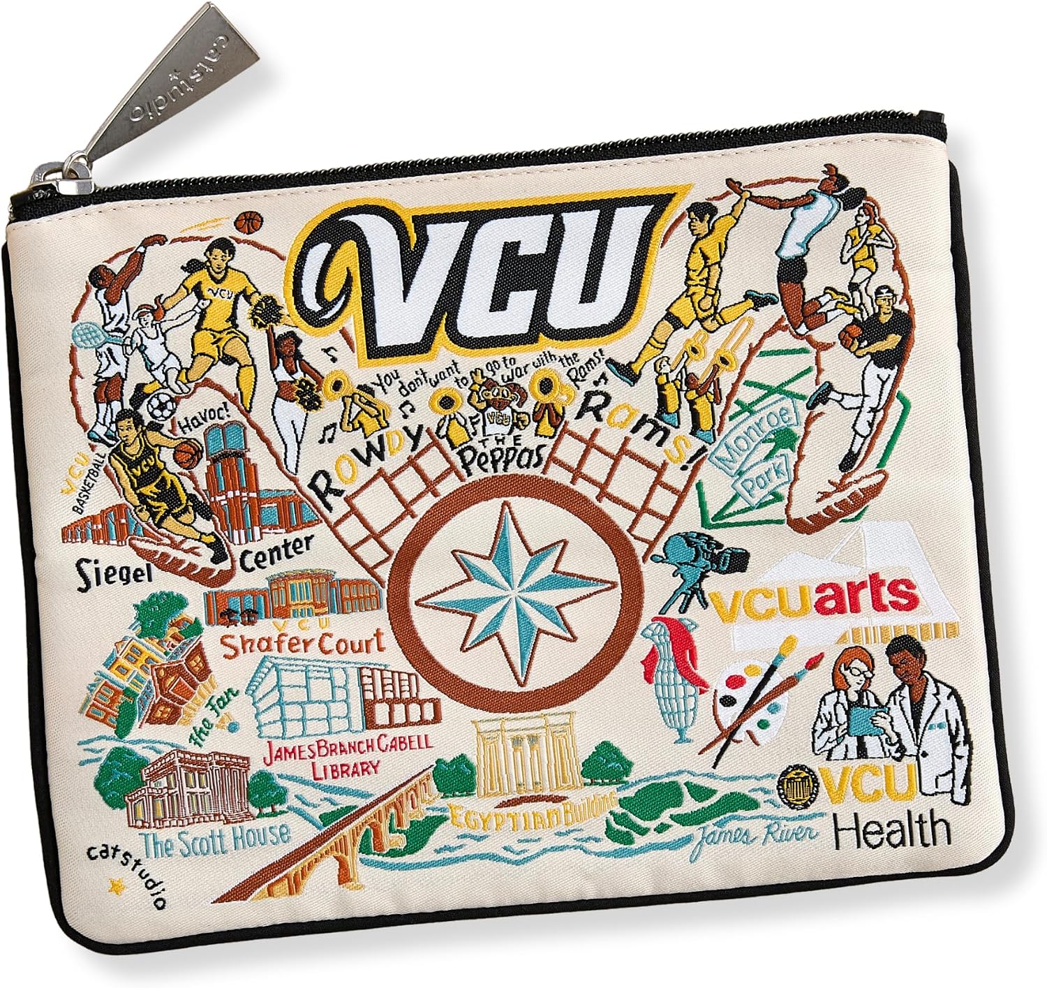 Catstudio Virginia Commonwealth University Zipper Pouch Purse, Makeup Bag