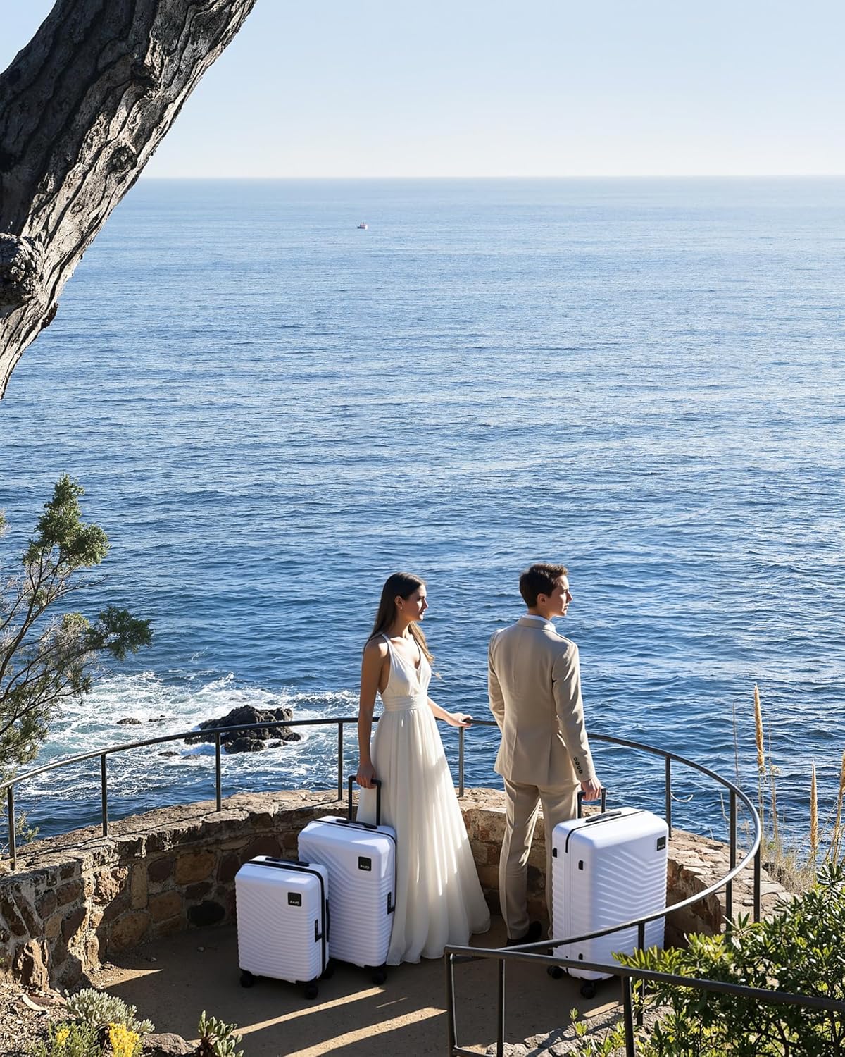 Coolife Luggage 3 Piece Set Durable Upgrade PC Expandable Hardside Lightweight Travel Suitcases with Dual Spinner Wheels & TSA Lock, 20/24/28 (20" Expandable) (Light Purple, 3-Piece Set (20/24/28))