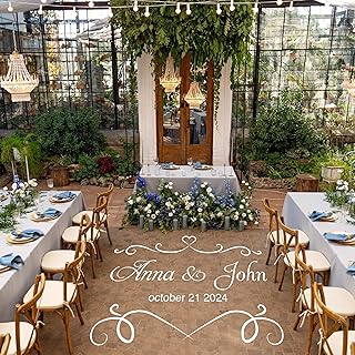 Custom Wedding Monogram Decal - Personalized Dance Floor Sticker - Elegant Vinyl Props for Reception or Outdoor Party Setup
