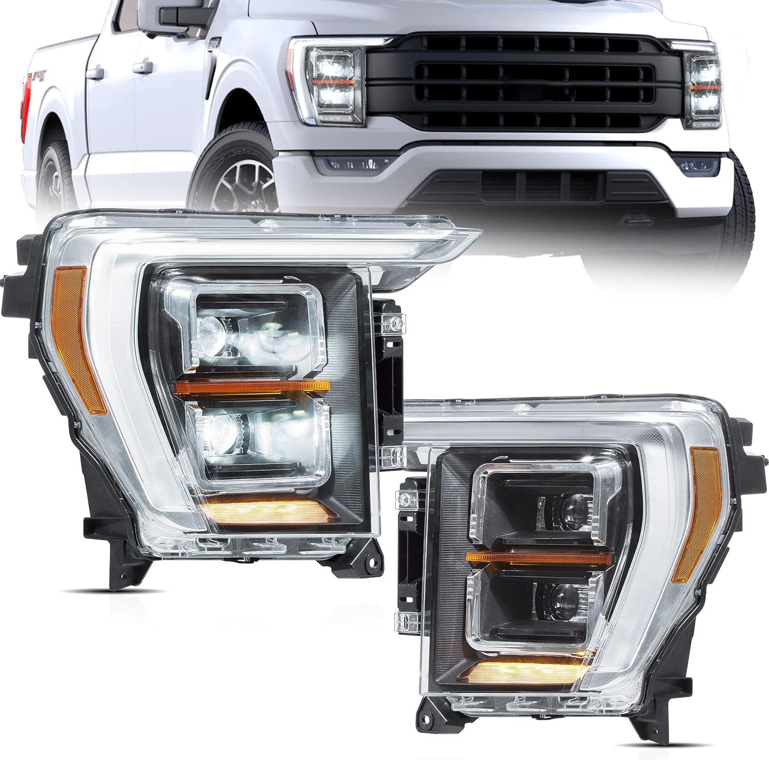 VLAND F150 DRL Projector Headlights