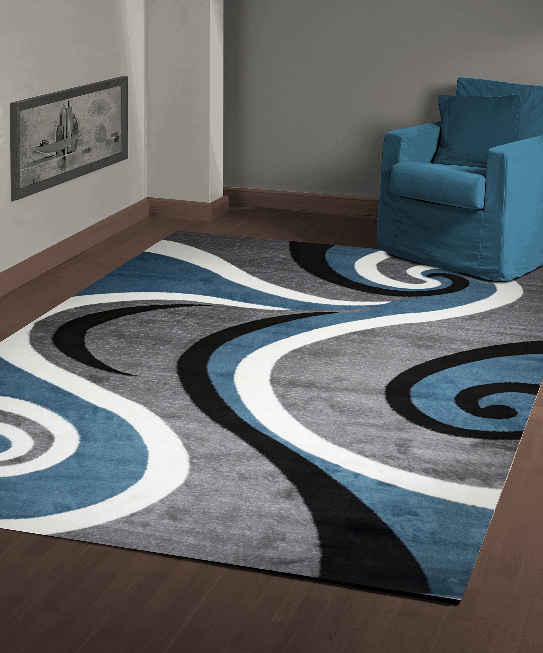 Msrugs Area Rug Classy Traditional Designs Perfect for Living Room and Kitchen, Indoor or Home in Clearance, 8' L x 10' W, Blue