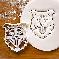 Vista 3 de Juego de 2 cortadores de galletas Border Collie (diseño: cara y silueta), 2 piezas - Bakerlogy
