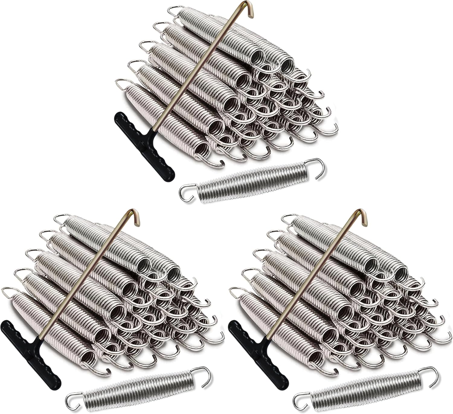 Eurmax USA Trampoline Springs Heavy Duty Stainless Steel Replacement Springs with T Hook, 20pcs-Pack