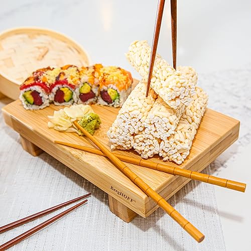Miniatura 6 de BergHOFF 10 pares de palillos de bambú de 10 pulgadas, uso en interiores y exteriores, ligeros, ecológicos