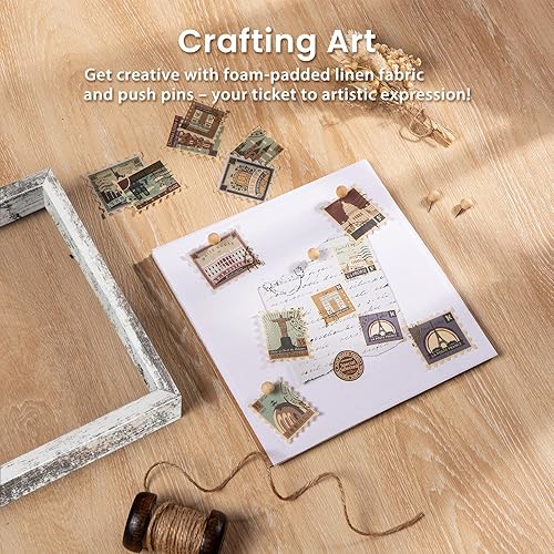 Miniatura 9 de Marco de caja de sombra de 11 x 14 pulgadas con parte trasera de lino suave, pasadores de metal incluidos, caja de sombra grande con memoria para