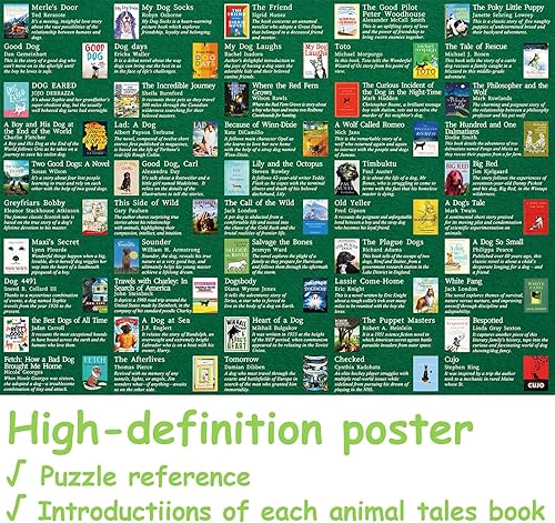 Miniatura 3 de Rompecabezas de libros de animales para adultos, 1000 piezas, libros de rompecabezas de perros para adultos, rompecabezas de libros, decoración para