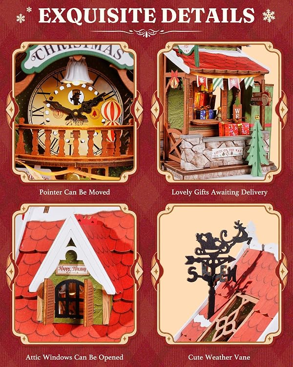 Rolife Christmas Miniature Dollhouse Kit, Wooden DIY House with LED Lights by Rolife - Used condition - Image 6