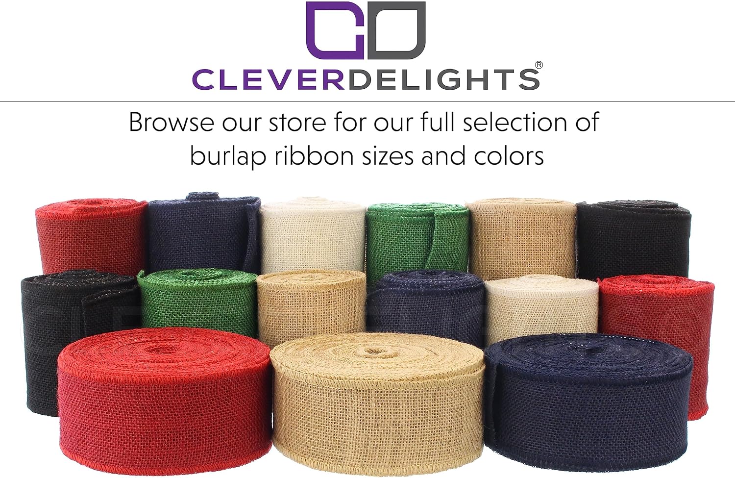 CleverDelights 4" Navy Burlap Ribbon - Wired Edges - 10 Yards - Jute Burlap Fabric