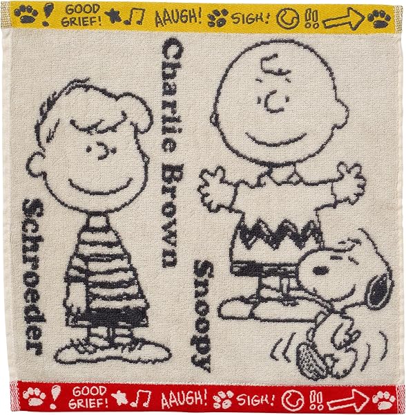 nishikawa【西川】 スヌーピー ウォッシュタオル 34×35cm 洗える 綿100% アイボリー XT36606646 PN6603TW PEANUTS GANG - 1