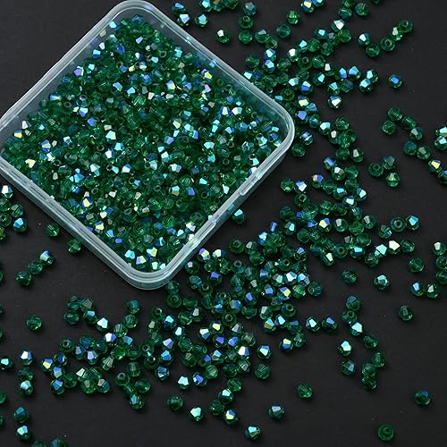 Miniatura 1 de 1000 cuentas de cristal de bicono de 0.157 pulgadas (0.157 in), cuentas de cristal facetadas a granel para hacer joyas, manualidades, collares,