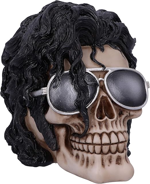Nemesis Now Bad Michael Jackson King of Pop Inspired Skull Ornament, Polyresin, Black, 16.5cm